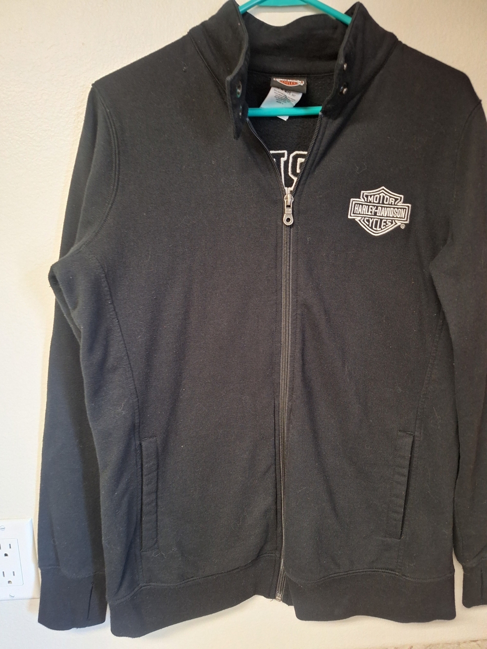 Harley-Davidson Black Mens Full-Zip Jacket with Logo